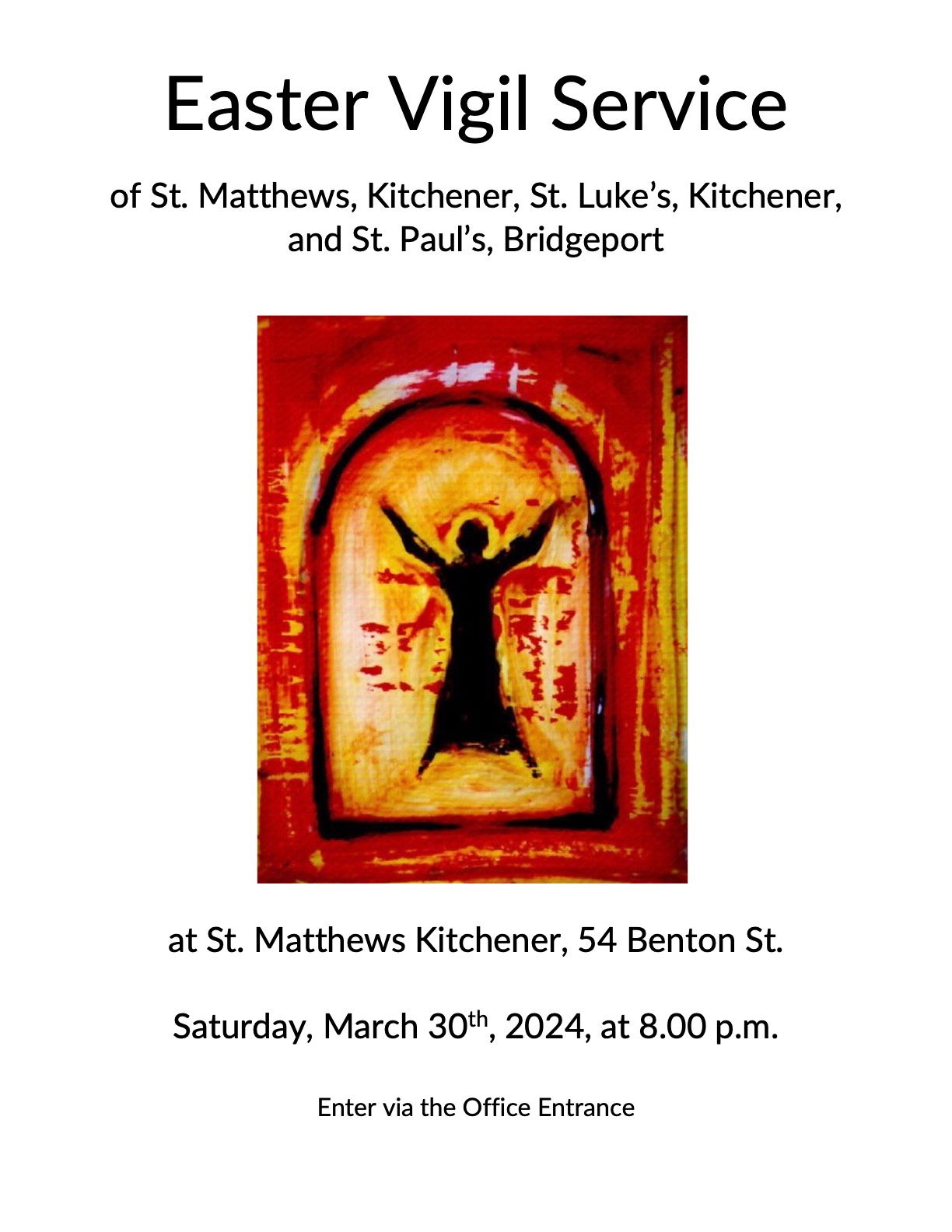 Easter Vigil Service: Saturday March 30th at 8 p.m
